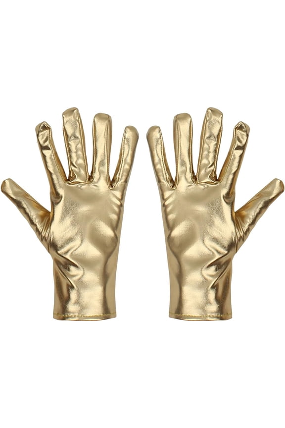 Golden Gloves - Ladies Ceremonial Patent Leather Gloves For Weddings & Stage Performances