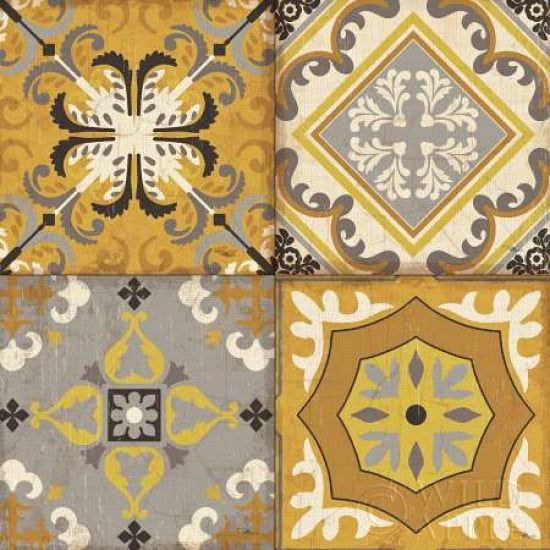 Golden Glow Tiles Canvas Art - Pela Studio (24 x 24)