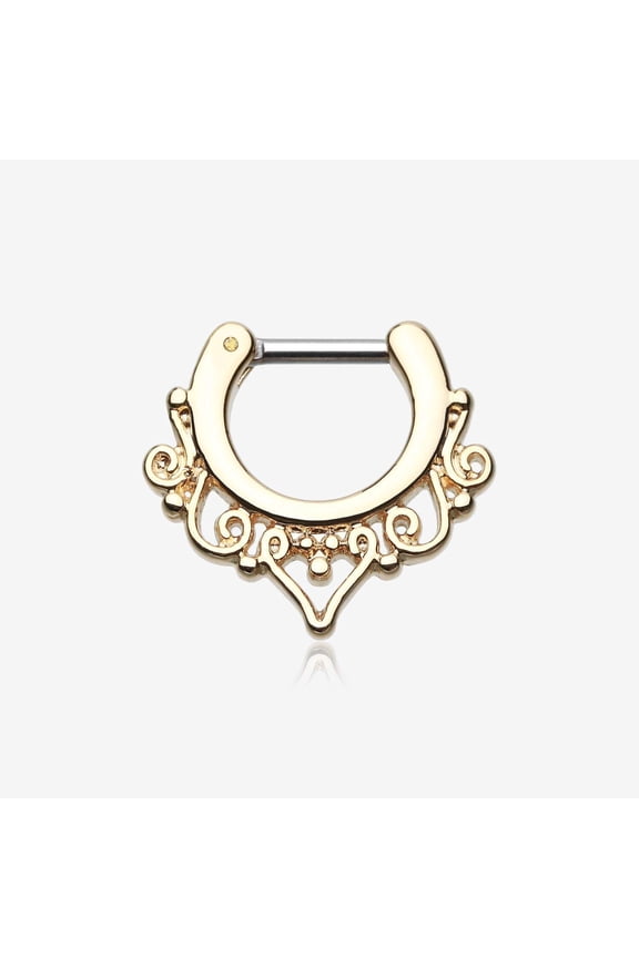 Golden Goddess Filigree Septum Clicker