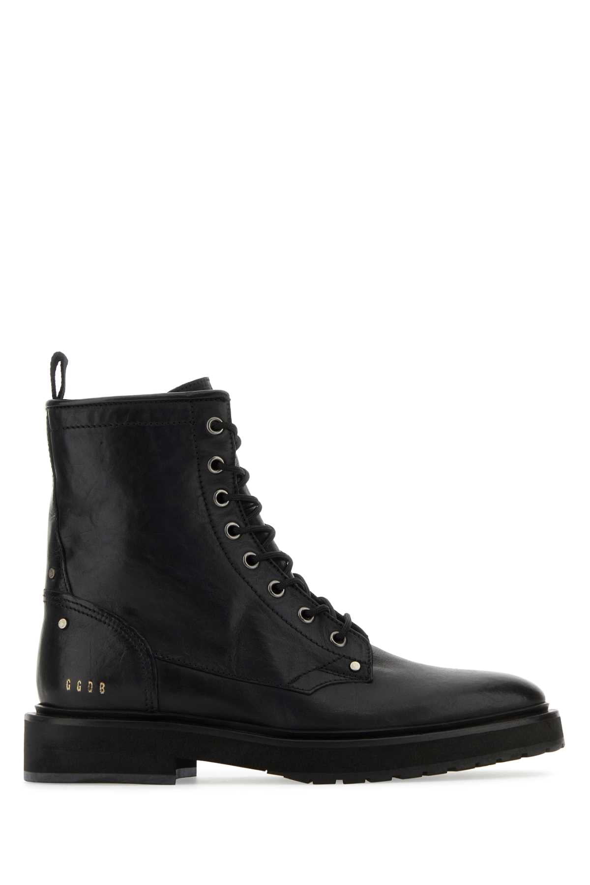 Golden Goose Deluxe Brand Woman Black Leather Combat Ankle Boots