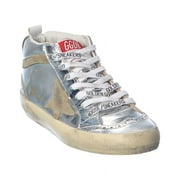Golden Goose Mid Star Leather Sneaker, 35, Silver