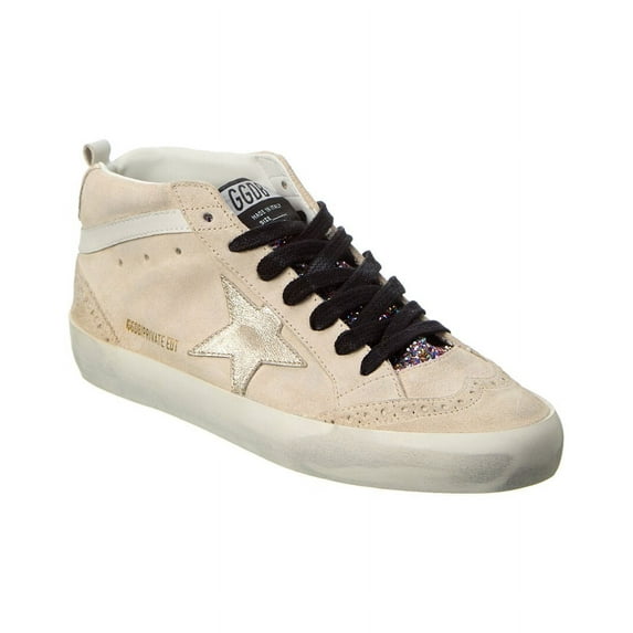 Golden Goose Midstar Suede & Glitter Sneaker, 39, Beige