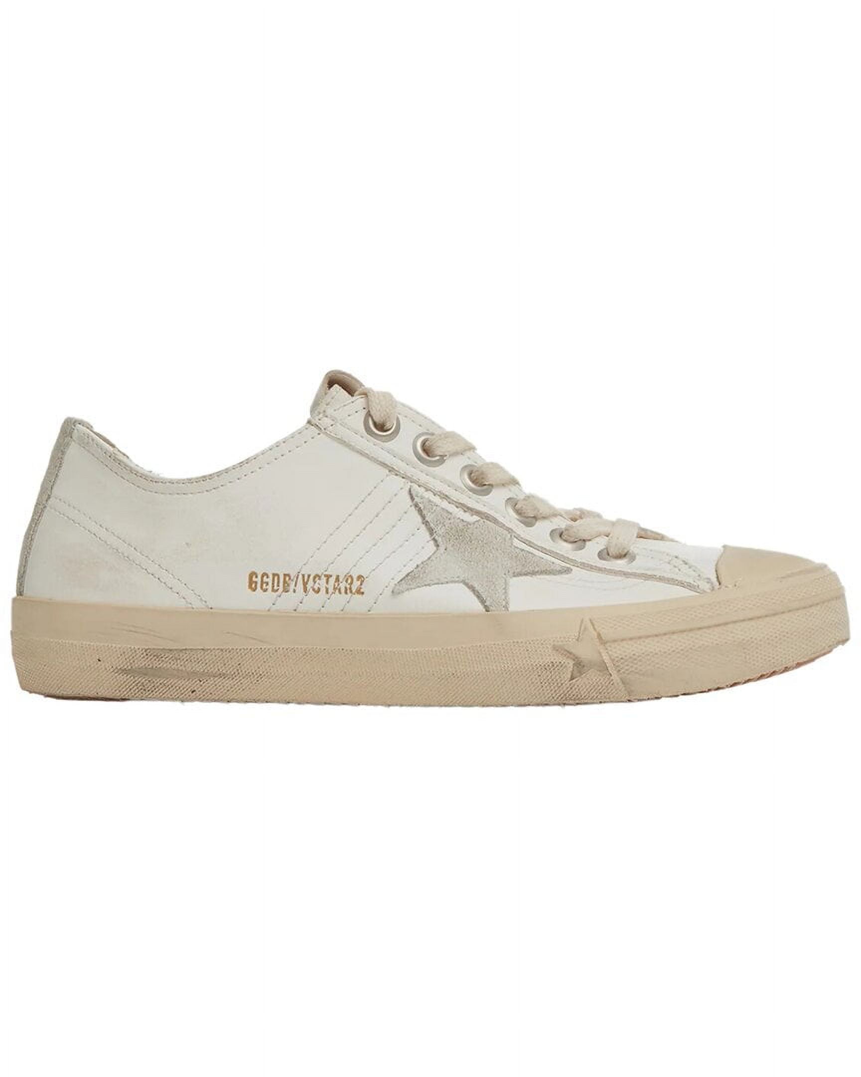 Golden Goose｜SNEAKERS (GMF00129 F005028 10276) V-Star in nappa leather with ice-gray suede star and heel tab