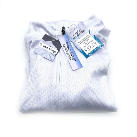 Golden Gorge Cyclists' jerseys Lightweight White Polyester Cycling Jersey Moisture Wicking Quick Dry Shirt for Road Mountain Bike Riders