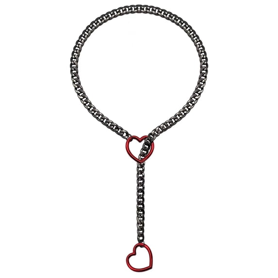 Golden Gothic Link Heart Pendant Necklace Adjustable Fashion Jewelry