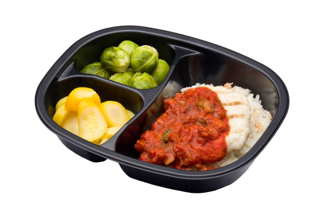 Golden Gourmet Chicken Cacciatore Over Rice with Marinara Brussels Sprouts Yellow Squash Meal, 14 Ounce - 20 per case.
