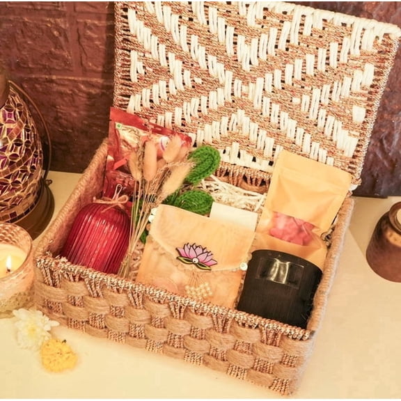 Golden Grace Gift Basket Gift Set Premium Decorative Gift Hamper for Festivals Housewarming Corporate Gifting Family Friends and Special Occasions