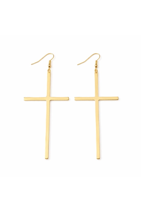 Cross Shaped Gold Earrings for Women Golden Grace