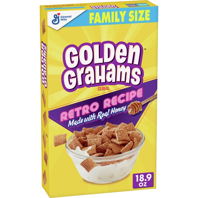 Golden Grahams Breakfast Cereal, Graham Cracker Taste, Whole Grain