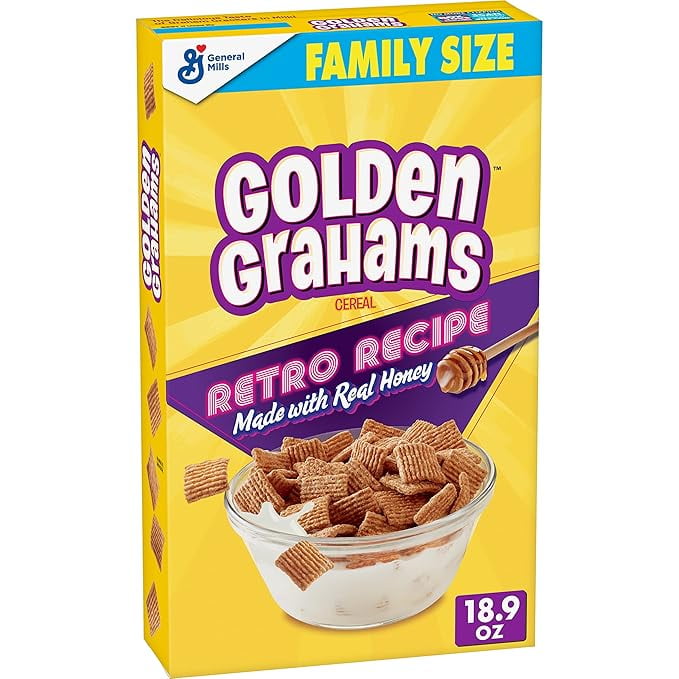 Golden Grahams Breakfast Cereal, Graham Cracker Taste, Made with Whole Grain, Family Size, 18.9 oz