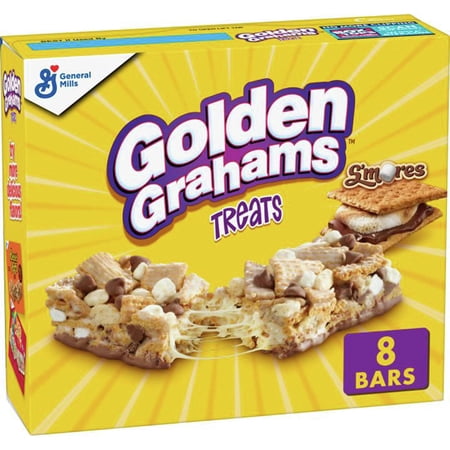 Golden Grahams Breakfast Cereal Treat Bars, S'mores, Snack Bars, 8 Ct, 8.48 oz