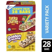 Golden Grahams Lucky Charms Breakfast Cereal Treat Bars Variety Pack, 28 ct