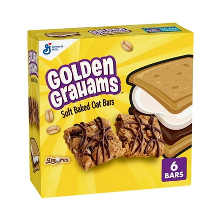 Golden Grahams S'mores Soft Baked Oat Bars, Chewy Snack Bars (Pack of 16)