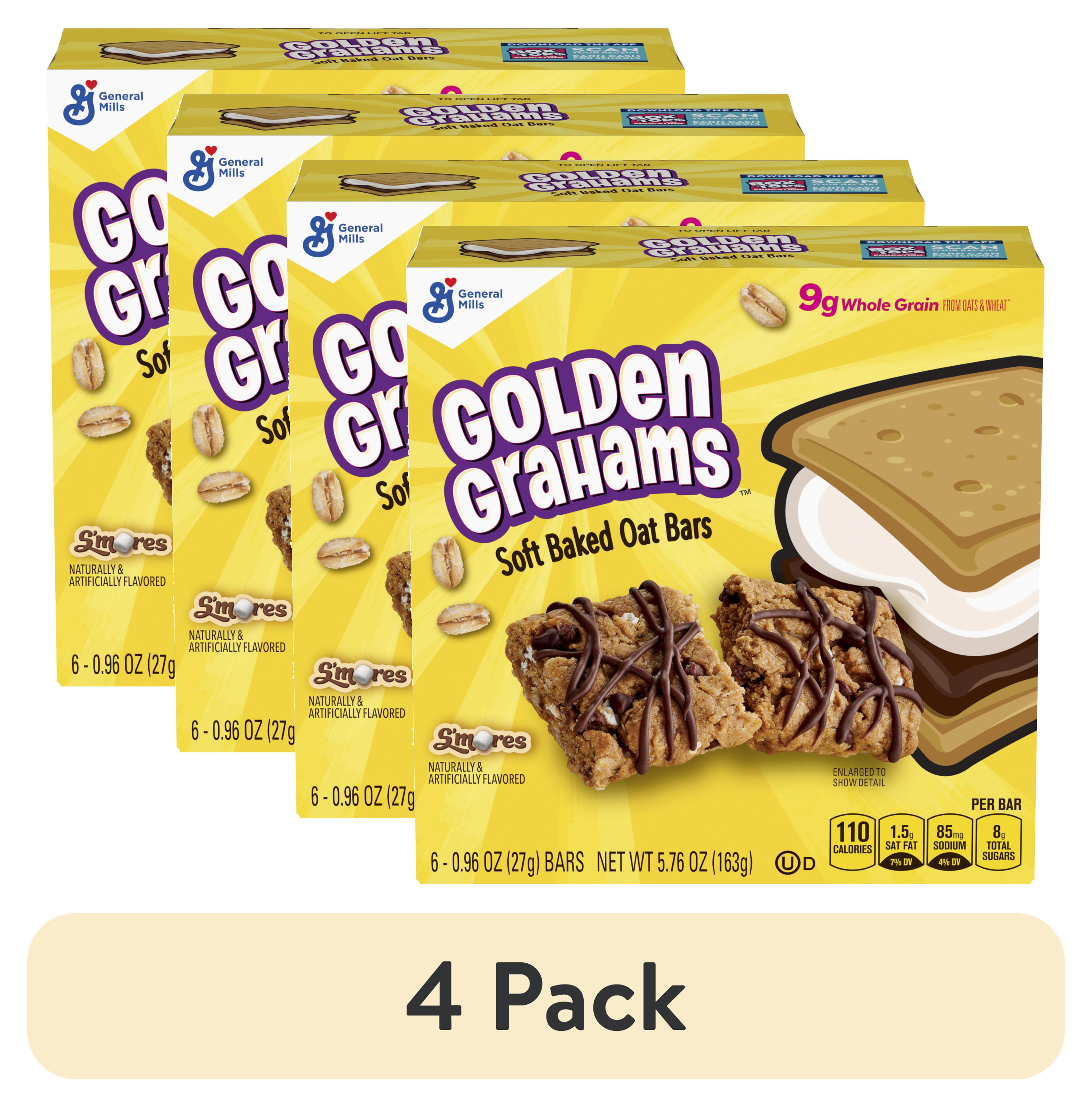 (4 pack) Golden Grahams S'mores Soft Baked Oat Bars, Snack Bars, 6 ct