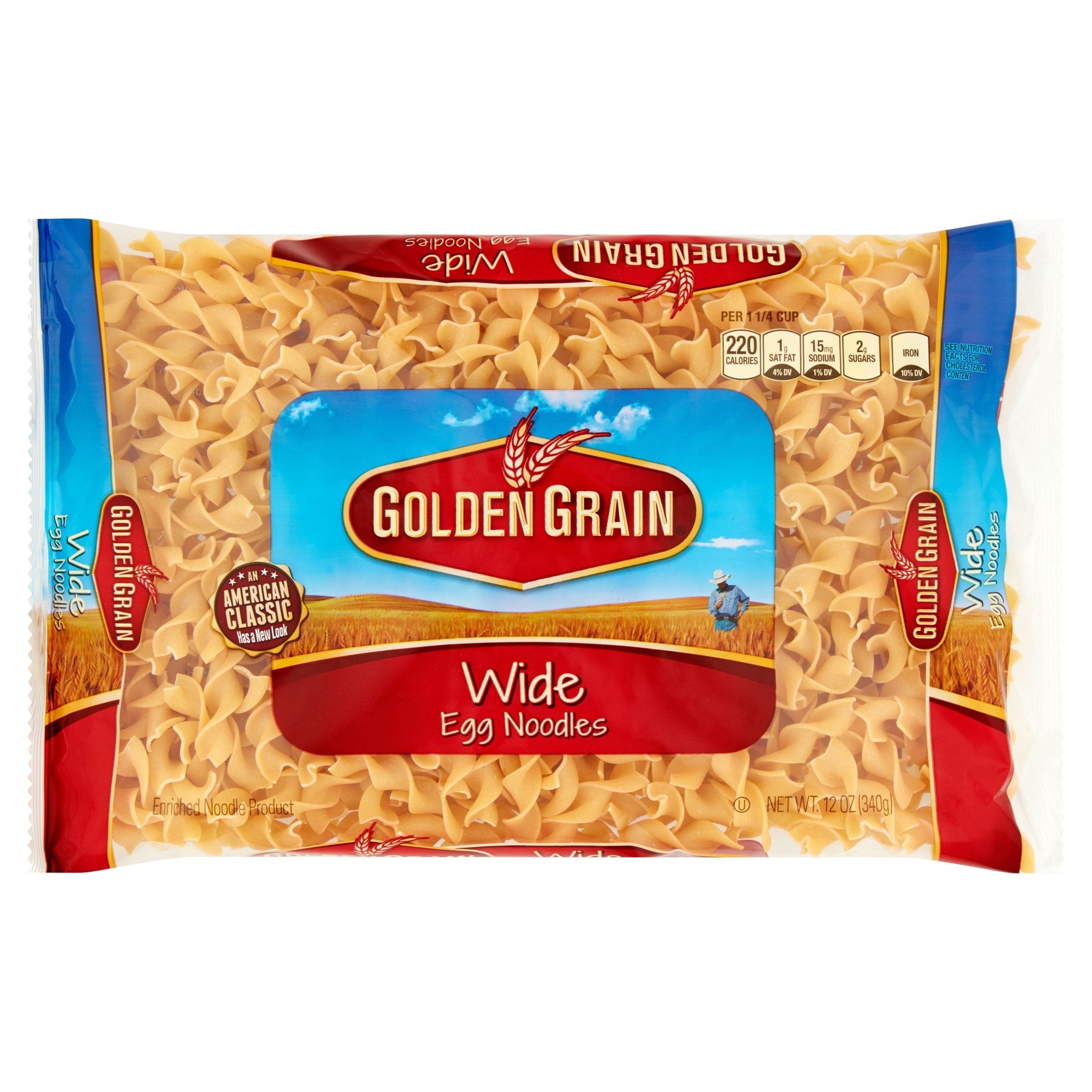 Golden Grain Wide Egg Noodle Pasta, 12-Pack (12 oz Each) – Classic Egg Noodles for Soups, Stroganoff & Casseroles