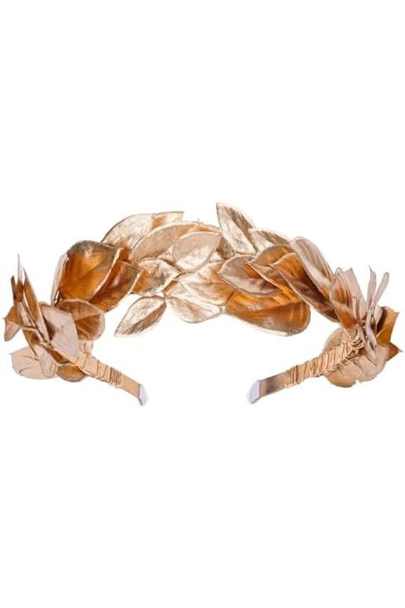 Golden Greek Laurel Headband - Leaf Greek Crown Headbands Roman Goddess Headpiece for Women Men Adult Halloween Renaissance Renfaire Toga Costume Hair Accessories