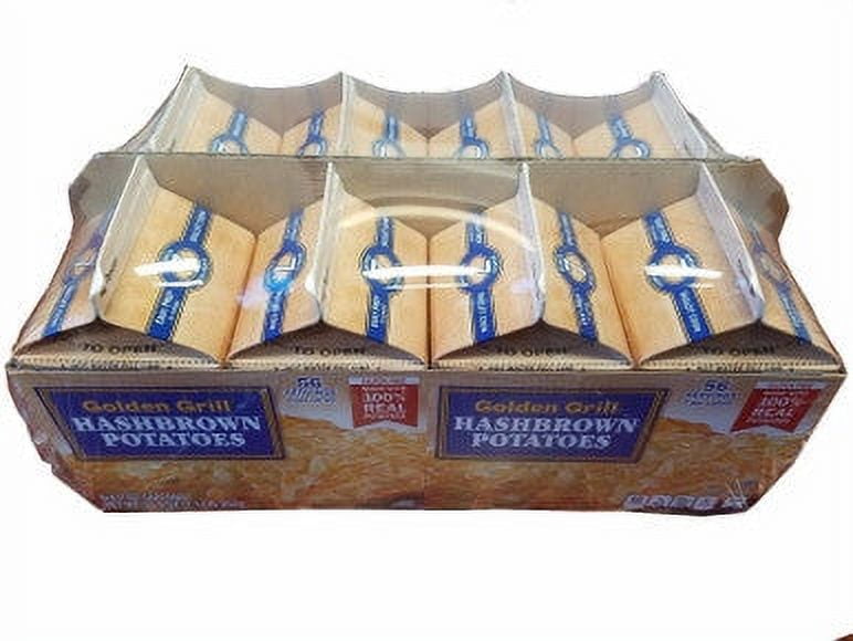 Golden Grill, Hashbrown Potatoes(56 total servings) 8ct pack, Net Wt 4.2 oz(119g) per carton