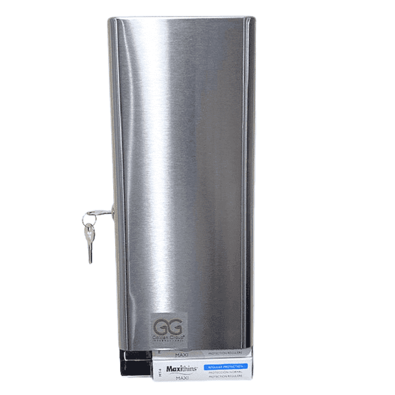 Golden Group International SD5000SS-PO Menstrual Sanitary Pad Dispenser, Stainless Steel, 1 Compartment, Pad Only, 3.25 x 14.5 x 3.25 in, Silver, 1 Each, New