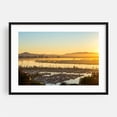 thumbnail image 1 of Golden Harborscape - San Diego California Photography Sunset Harbor Cityscape Tropical Palm Tree Coast Scenic Black Framed Wall Art Print 12 x 18 inches, 1 of 4