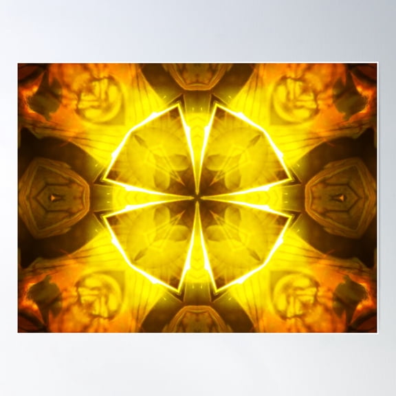 Golden Harmony 4 Poster Wall Art, Modern Wall Decor For Living Room Bedroom, 8x12 UNFRAMED