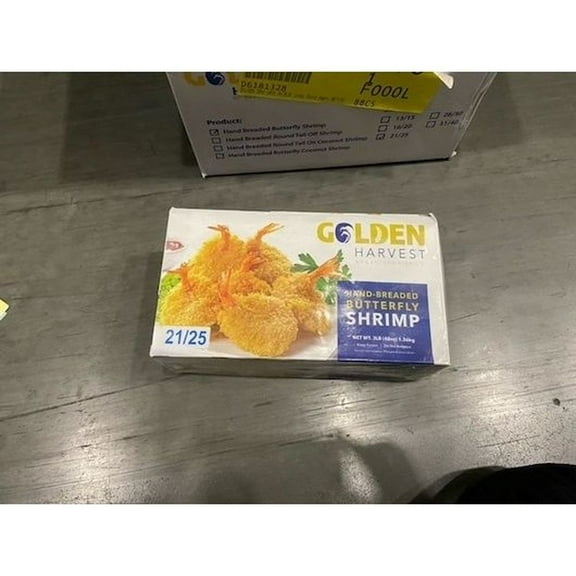 Golden Harvest 21/25 Count Butterfly Clean Tail Breaded Shrimp, 3 Pound -- 4 per case.