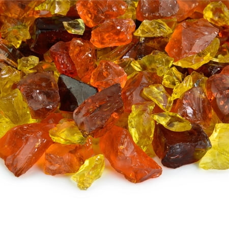 Golden Harvest Crushed Fire Pit Glass Blend | 3/8"-3/4", 10 lbs