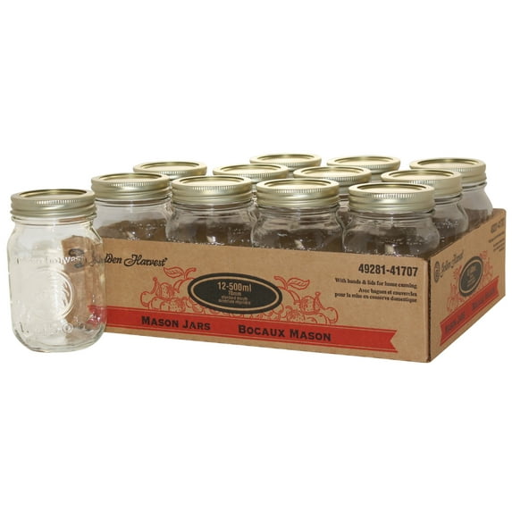 Golden Harvest Regular Mouth 8oz/ 500ML JAR 12PK