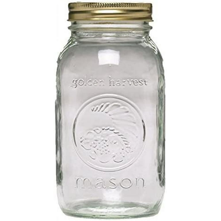 16 oz. Mason Jar with Single-Piece Gold Lid - Mile Hi Distilling