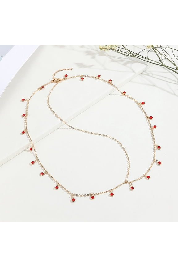 Golden Headpiece Hair Chain Hanging Small Red Bead Head Chain Jewelry Bride Party Festival Birthday Gift For Women and Girls