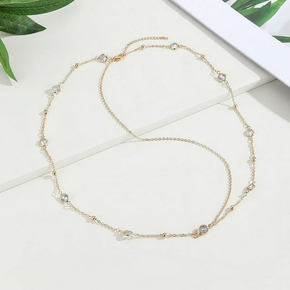 Golden Headpiece Hair Chain Transparent Bead Head Chain Jewelry Bride Party Festival Birthday Gift For Women and Girls