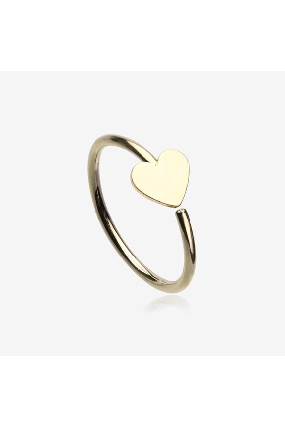 Golden Heart Bendable Hoop Ring