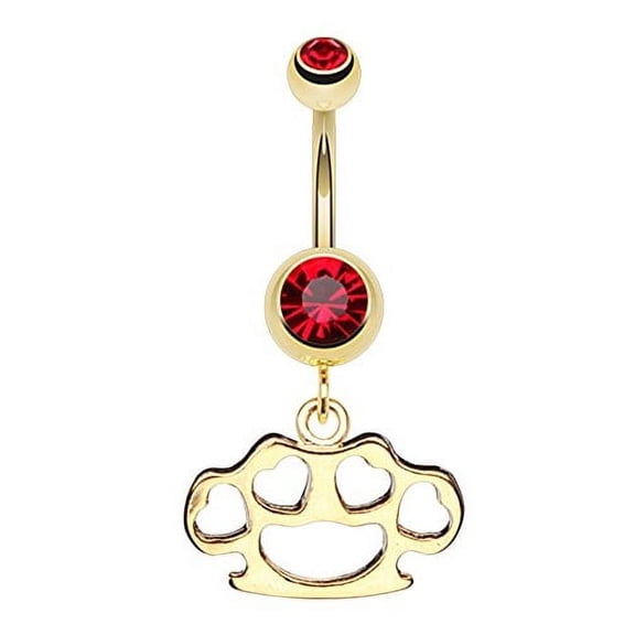 Golden Heart Brass Knuckle WildKlass Belly Button Ring