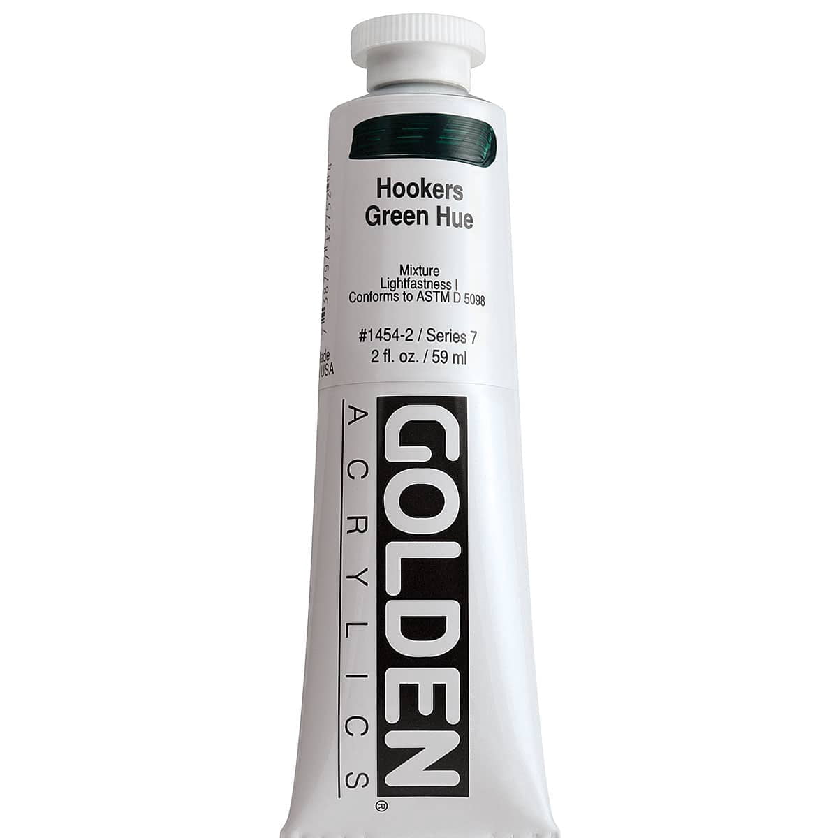 Golden Heavy Body Artist Acrylics - Hooker's Green Hue, 2 oz Tube