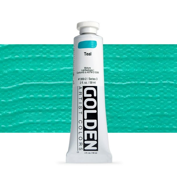 Golden Heavy Body Artist Acrylics - Teal, 2 oz Tube