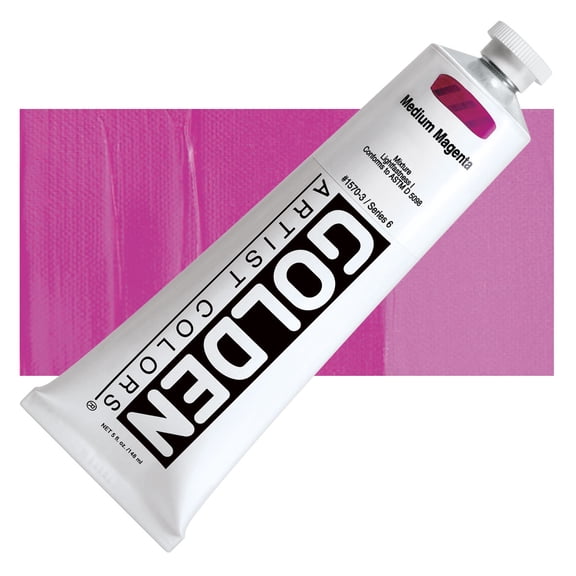 Golden Heavy Body Acrylic Paint - Medium Magenta, 5 oz tube