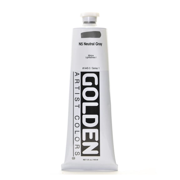 Golden Heavy Body Artist Acrylics - Neutral Gray N5, 5 oz Tube
