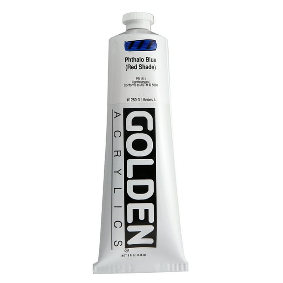 Golden Heavy Body Artist Acrylics - Phthalo Blue (Red Shade), 5 oz Tube