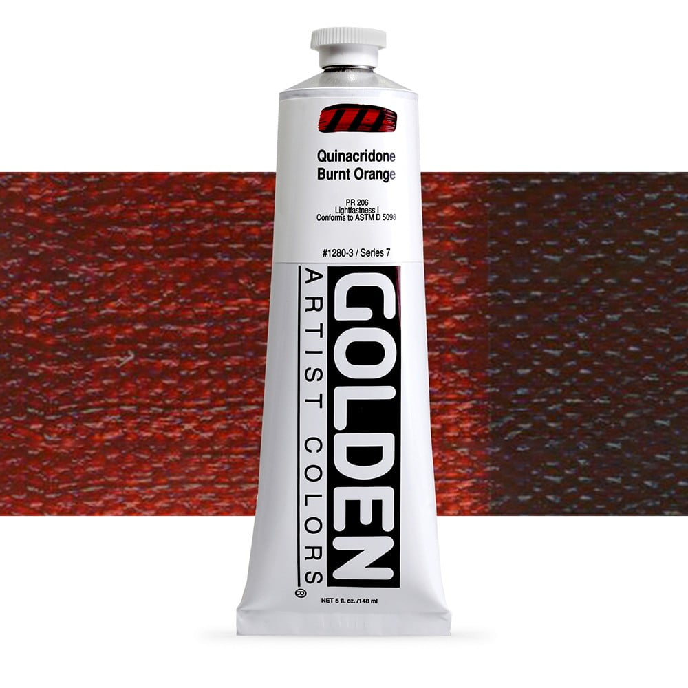 Golden Heavy Body Artist Acrylics - Quinacridone Burnt Orange, 5 oz Tube