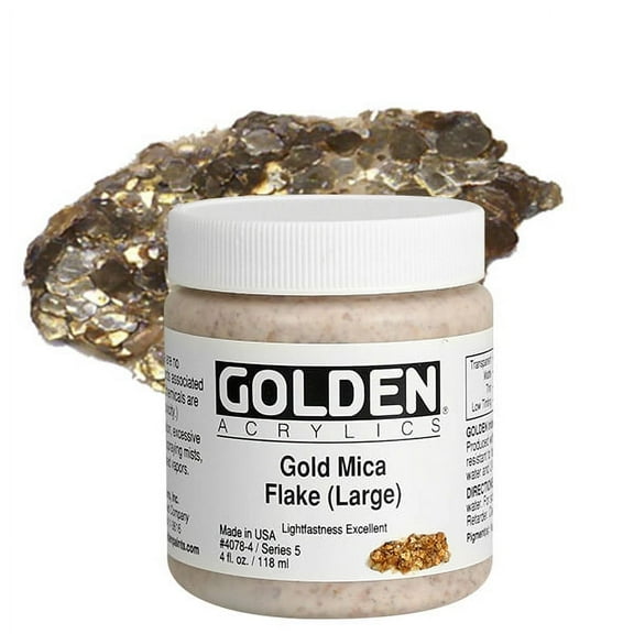 Golden Special Iridescent Acrylics - Gold Mica Flake (Large), 4 oz