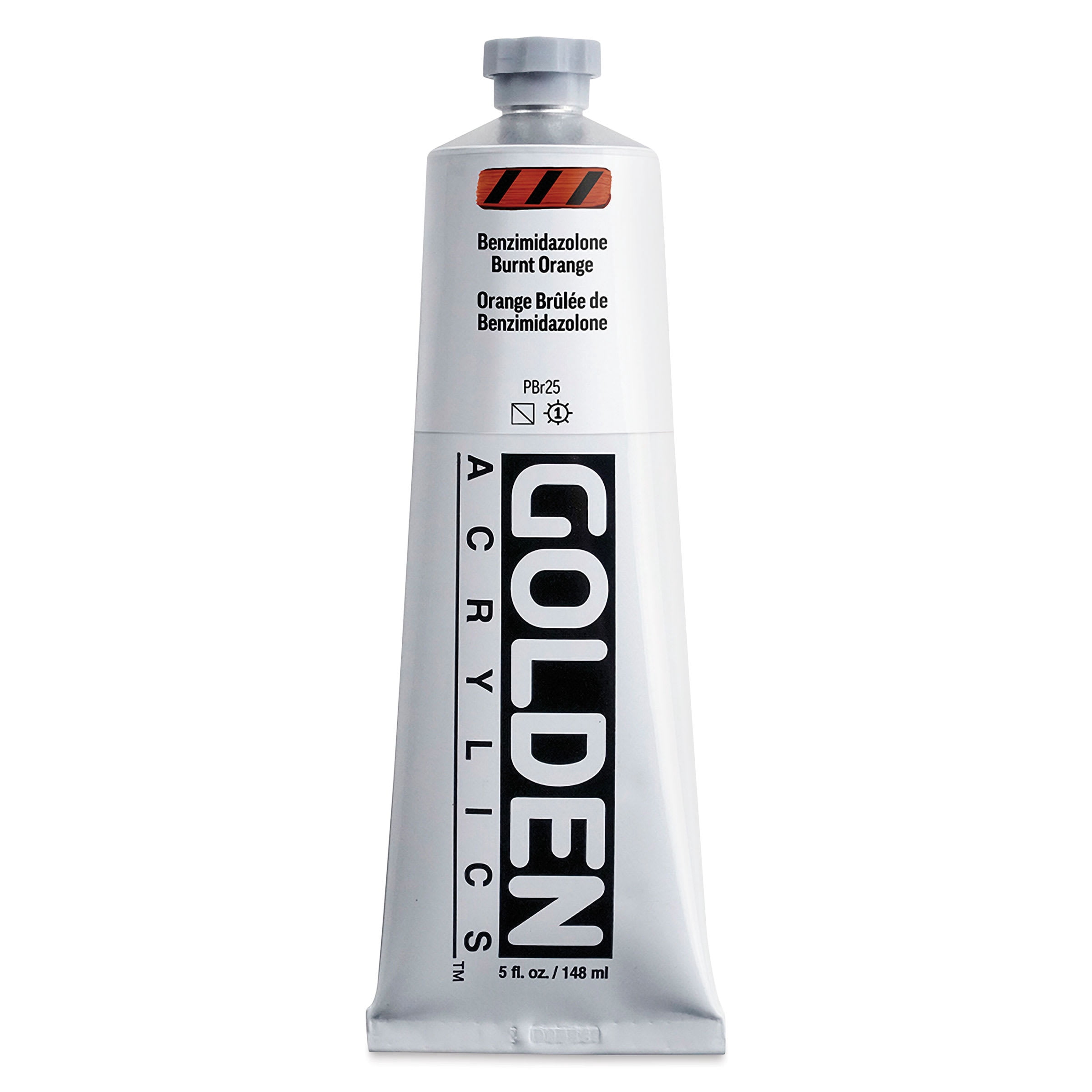Golden Heavy Body Acrylic Paint - Benzimidazolone Burnt Orange, 5 oz Tube