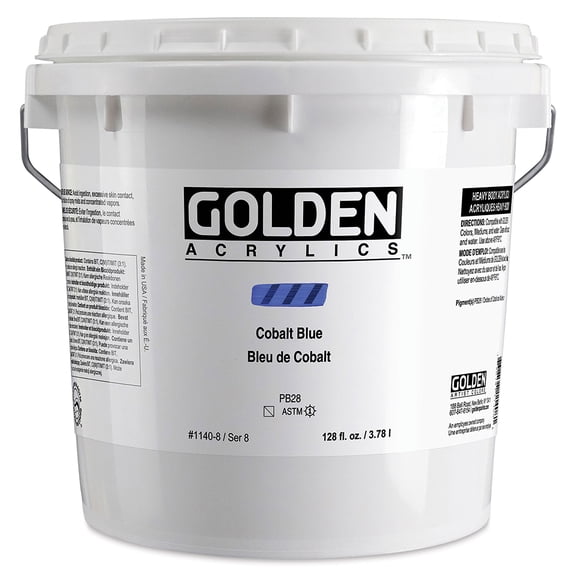 Golden Heavy Body Acrylic Paint - Cobalt Blue, 128 oz Jar