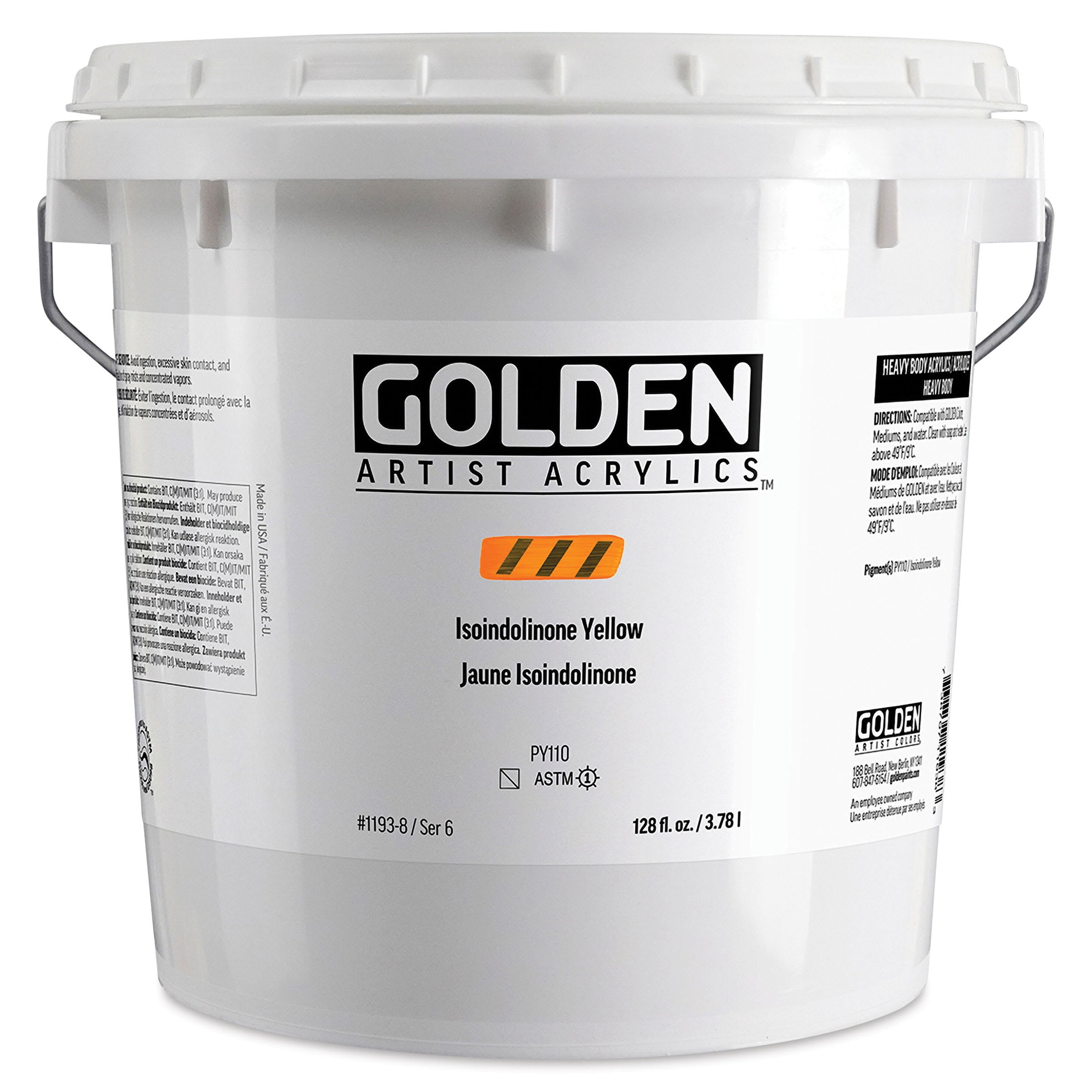 Golden Heavy Body Acrylic Paint - Isoindolinone Yellow, 3.78 L Jar