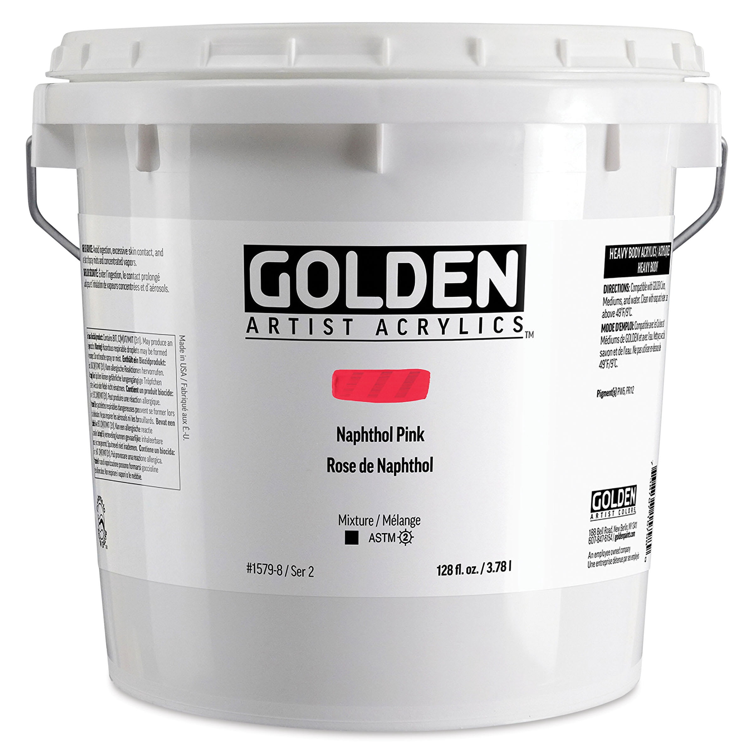 Golden Heavy Body Acrylic Paint - Naphthol Pink, 3.78 L Jar