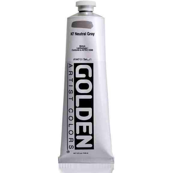 Golden Heavy Body Acrylic Paint - Neutral Gray N7, 5 oz tube