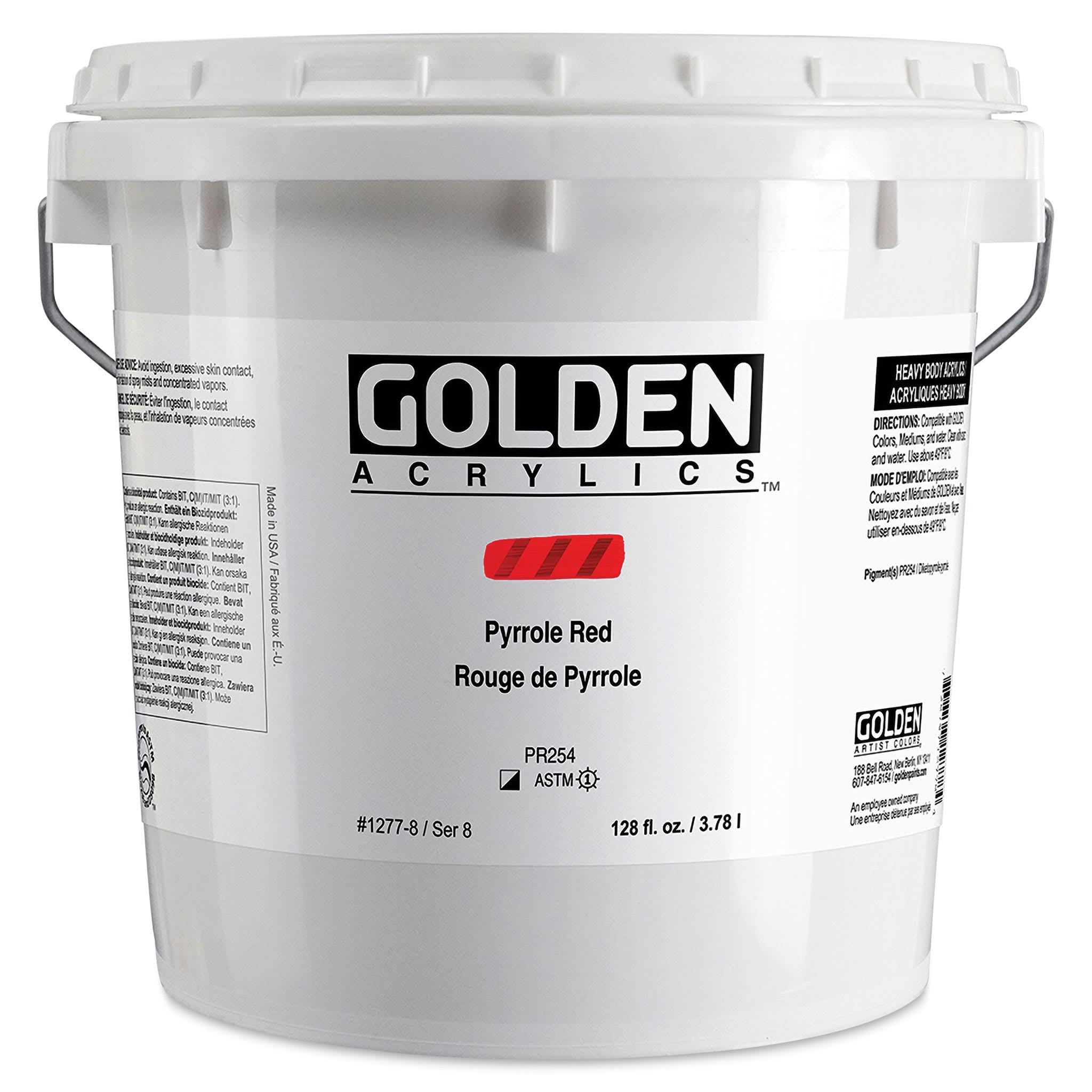 Golden Heavy Body Acrylic Paint - Pyrrole Red, 128 oz Jar