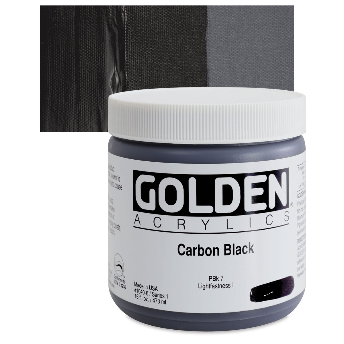 Golden Heavy Body Artist Acrylic, 16 oz, Carbon Black