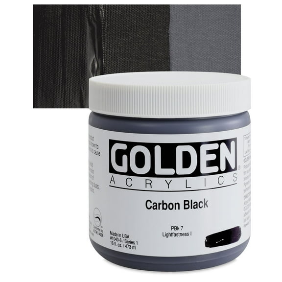 Golden Heavy Body Artist Acrylic, 16 oz, Carbon Black