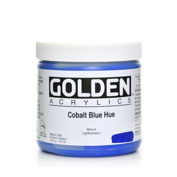 Golden Heavy Body Artist Acrylics - Cobalt Blue Hue, 16 oz Jar