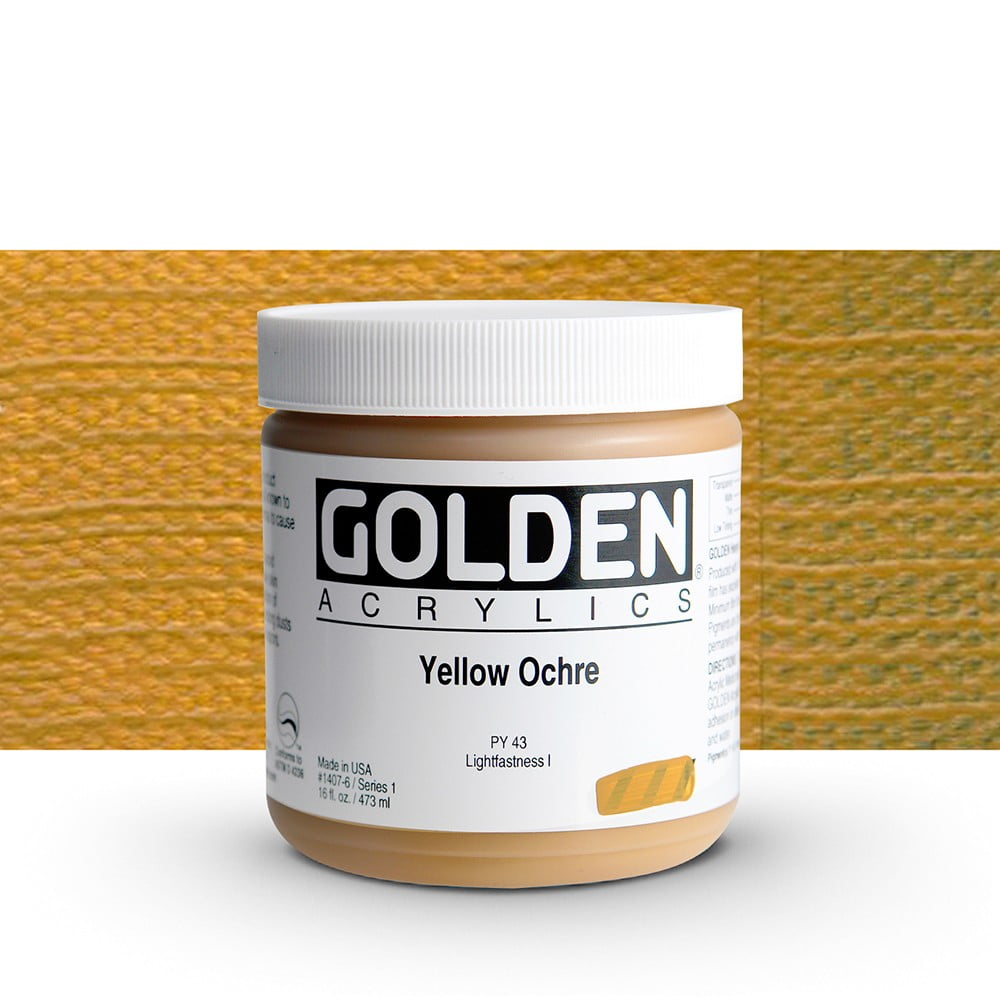 Golden Heavy Body Artist Acrylic, 16oz, Yellow Ochre