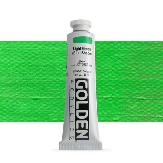 Golden Heavy Body Artist Acrylics - Light Green (Blue Shade), 2 oz Tube